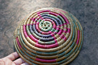 10.5" Basket Bowl Handwoven Natural Sea Grass Woven South west USA - vintage
