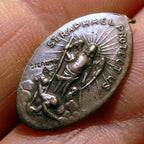St. Christopher Pendant Charm St. Raphael Protect us w/ - broken ring on top