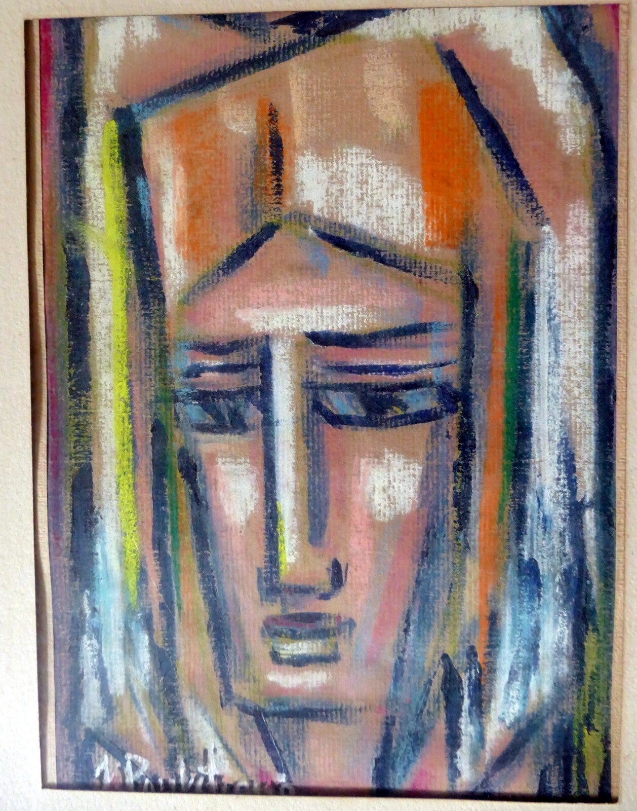 Portrait lithuanian artist jadvyga paukstiene modernist painting 1960's pieta