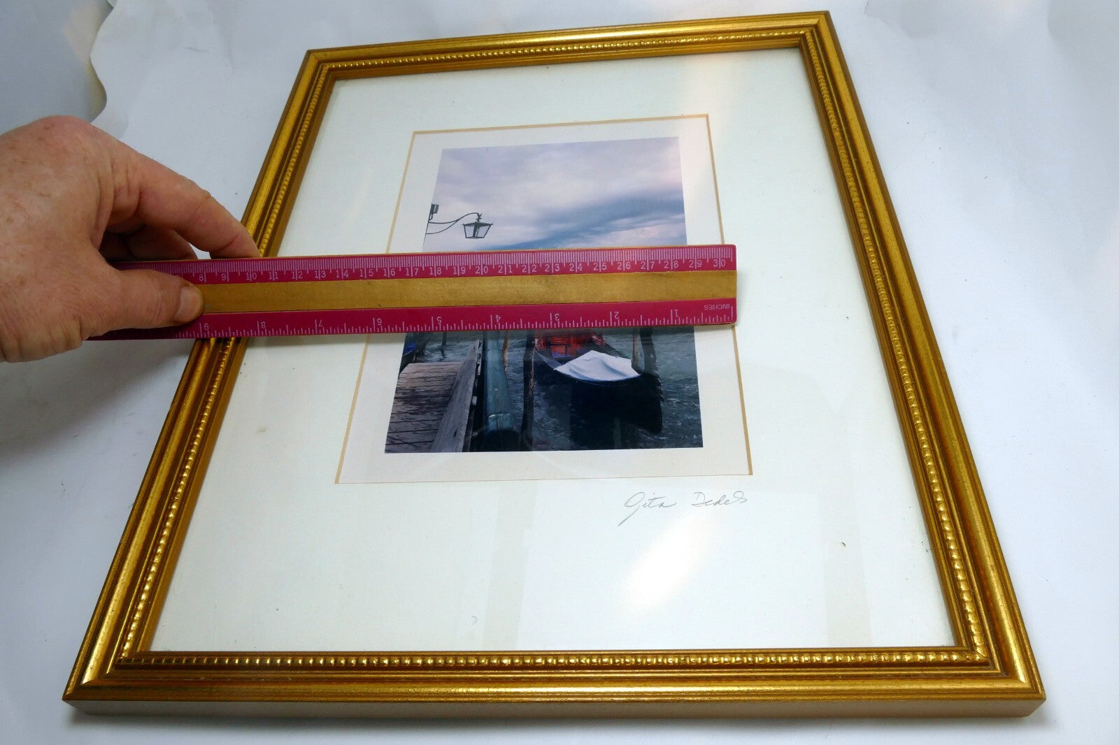 5X8” Photo Print - Venice Gondola by Gita Dedek  signed framed 1999