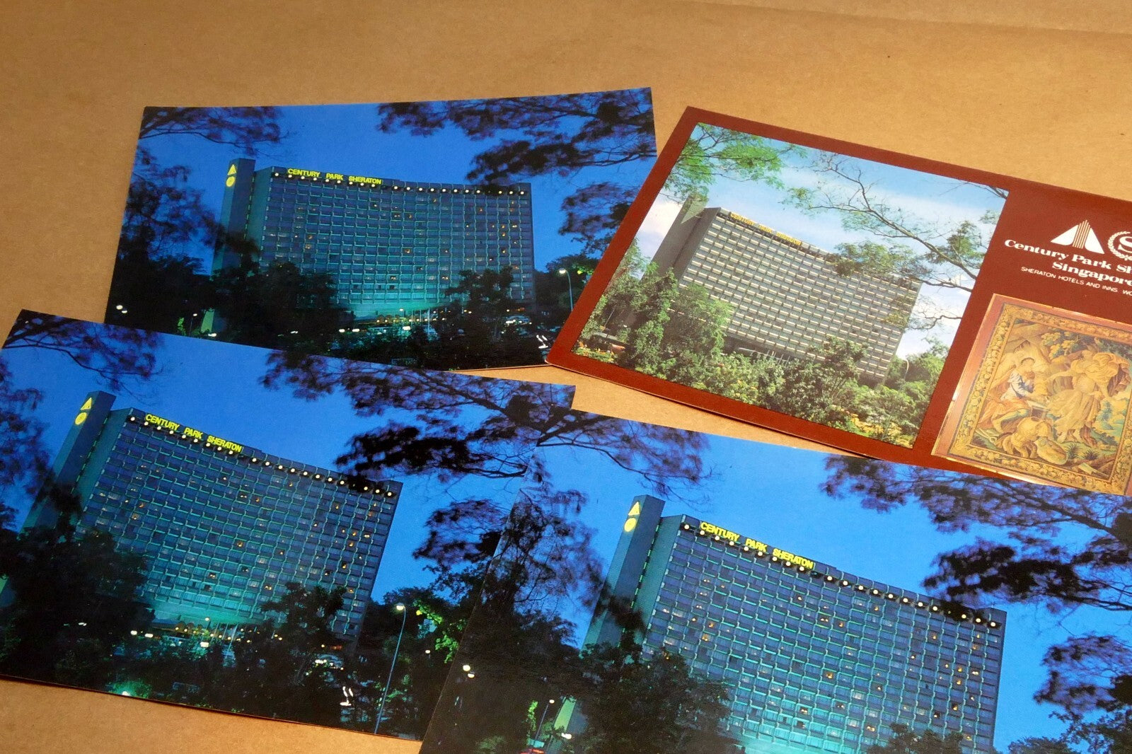 Century park sheraton hotel singapore postcard 1970's lot of 4 pack unposted