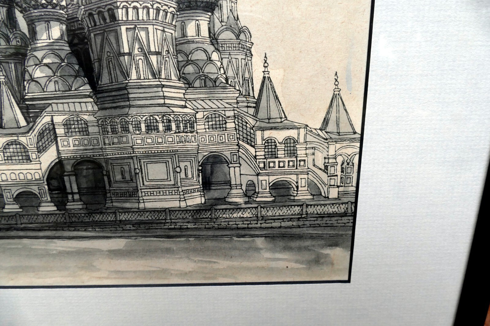 1996 St. Basil's Cathedral Ink Signed Numbered Moscow Russia Art Muchina M. B.