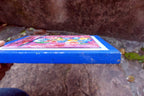 Oil Painting of  Blue Yellow Flowers Bouquet Vase Signed Minna 5X7" small