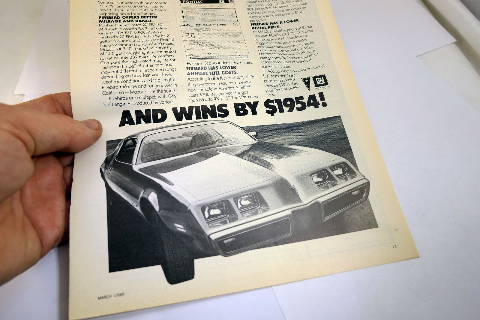Pontiac Takes on The Imports Firebird Car Advertisement Ad Magazine clipping