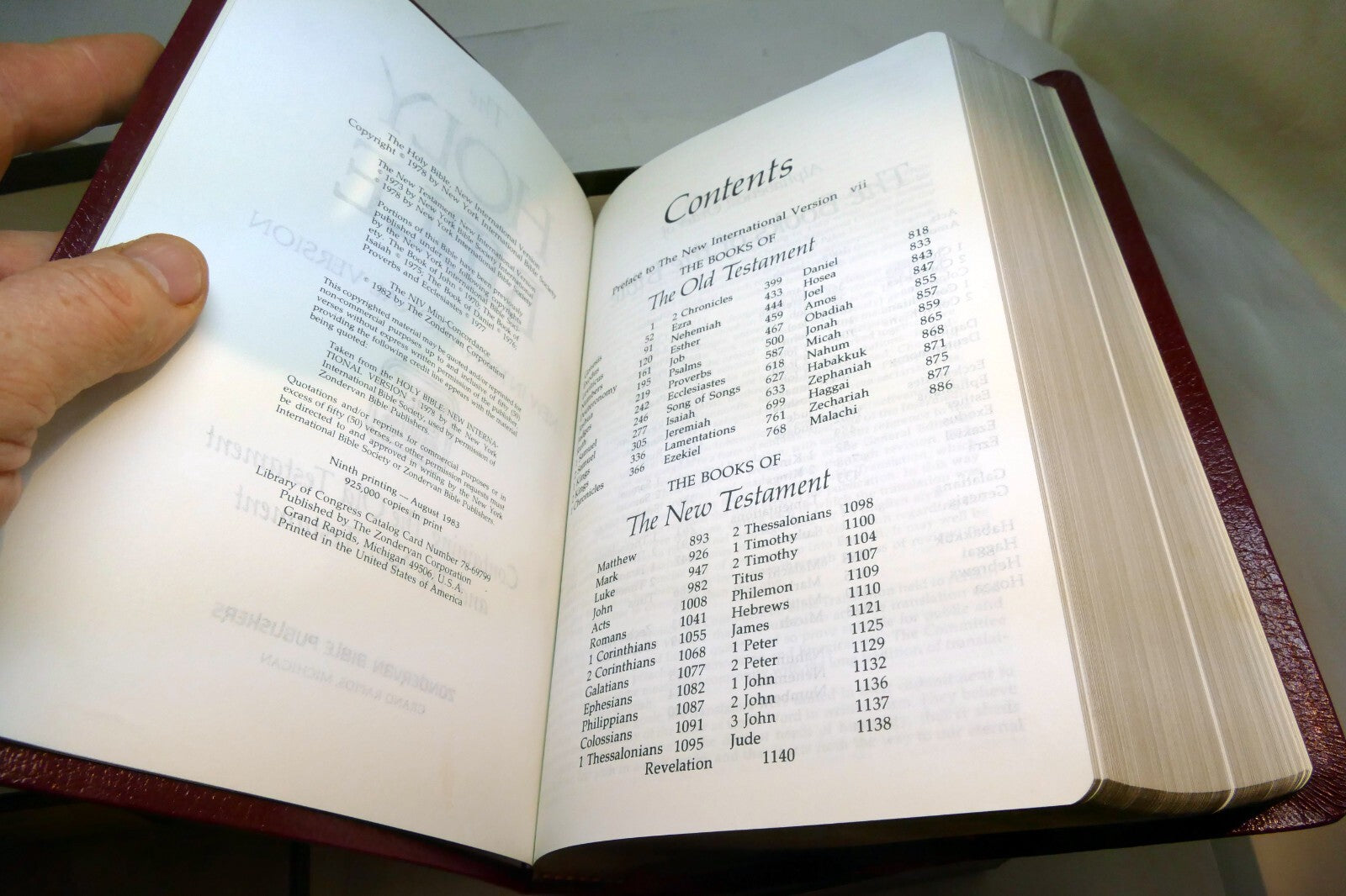 Holy Bible New International Version With Red Letter 1983 ninth print