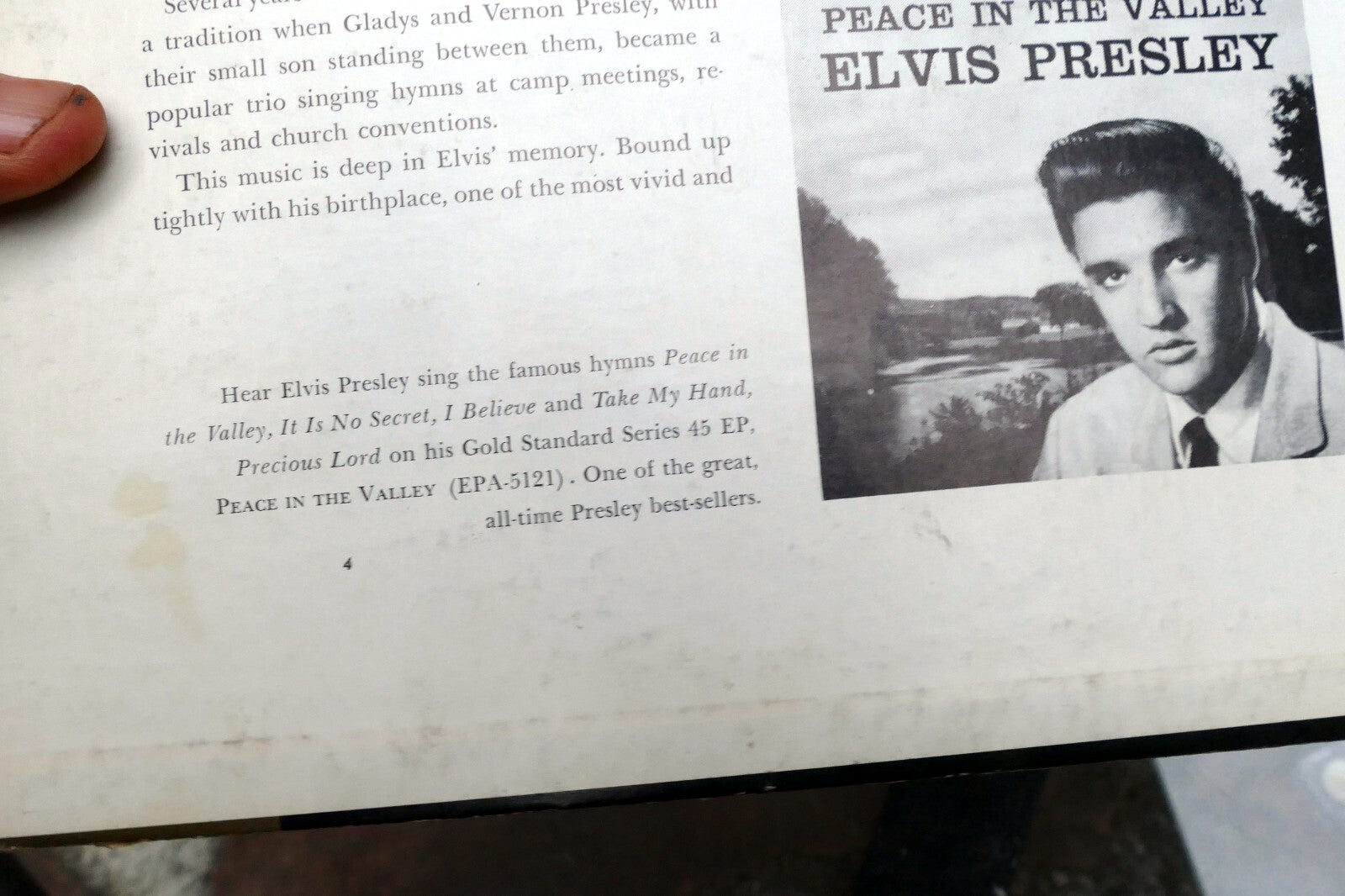 1960 Elvis  Presley His Hand In Mine RCA LSP-2328  - ALBUM ART COVER ONLY
