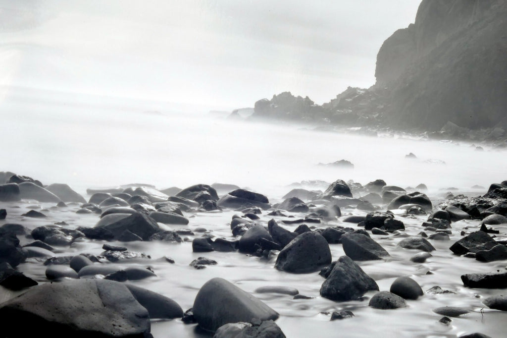 Big Sur California 11X14" Black & white Photo Beach Rocks Surf Ocean - Unsigned