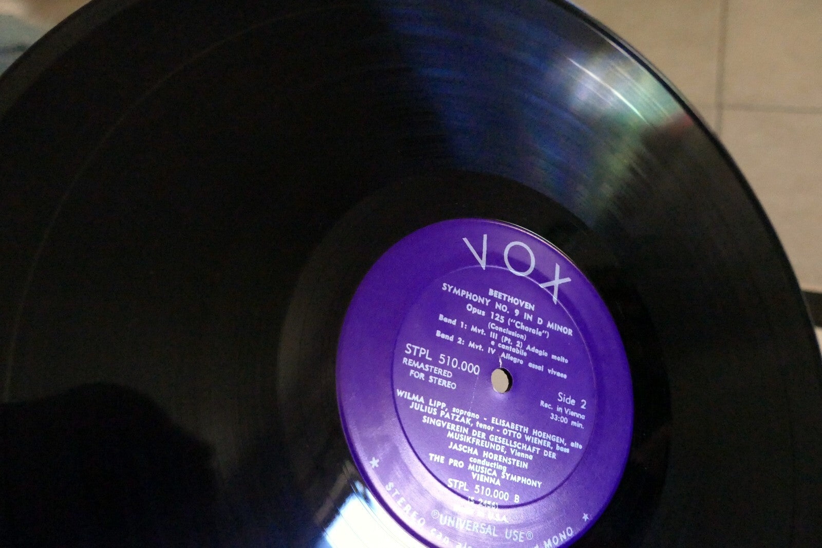 Beethoven Symphony No.9 "Choral" Jascha Horenstein LP VOX STPL 510.000 Vienna 73