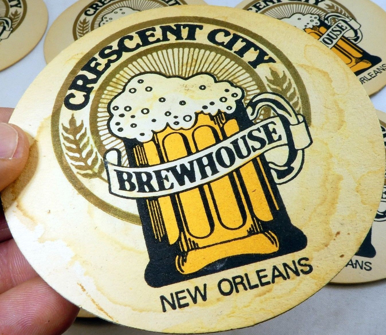 Crescent city brewhouse new orleans bar coaster beer lot 6 pack