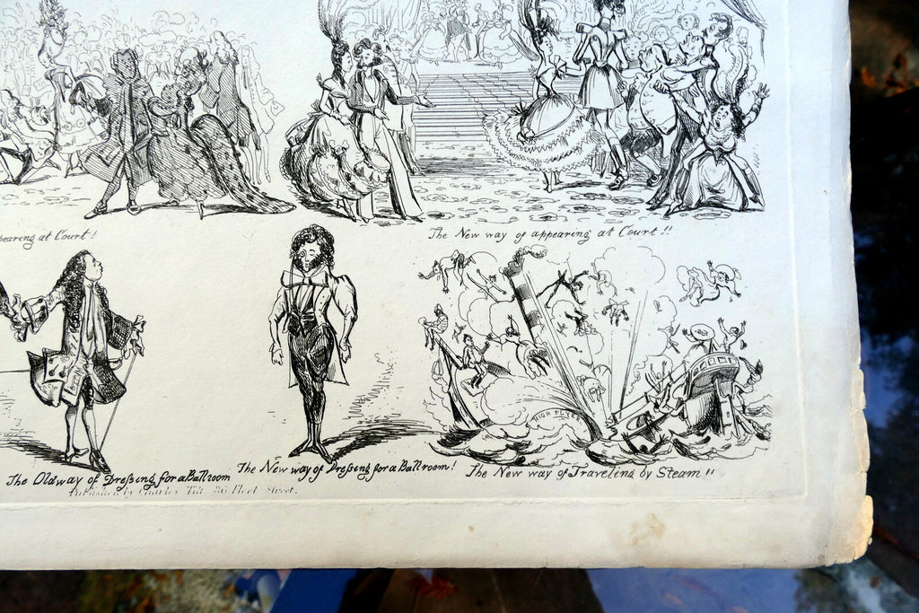 Old WAYS and NEW WAYS No 3 HENRY HEATH CARICATURE PRINT  1840 Victorian