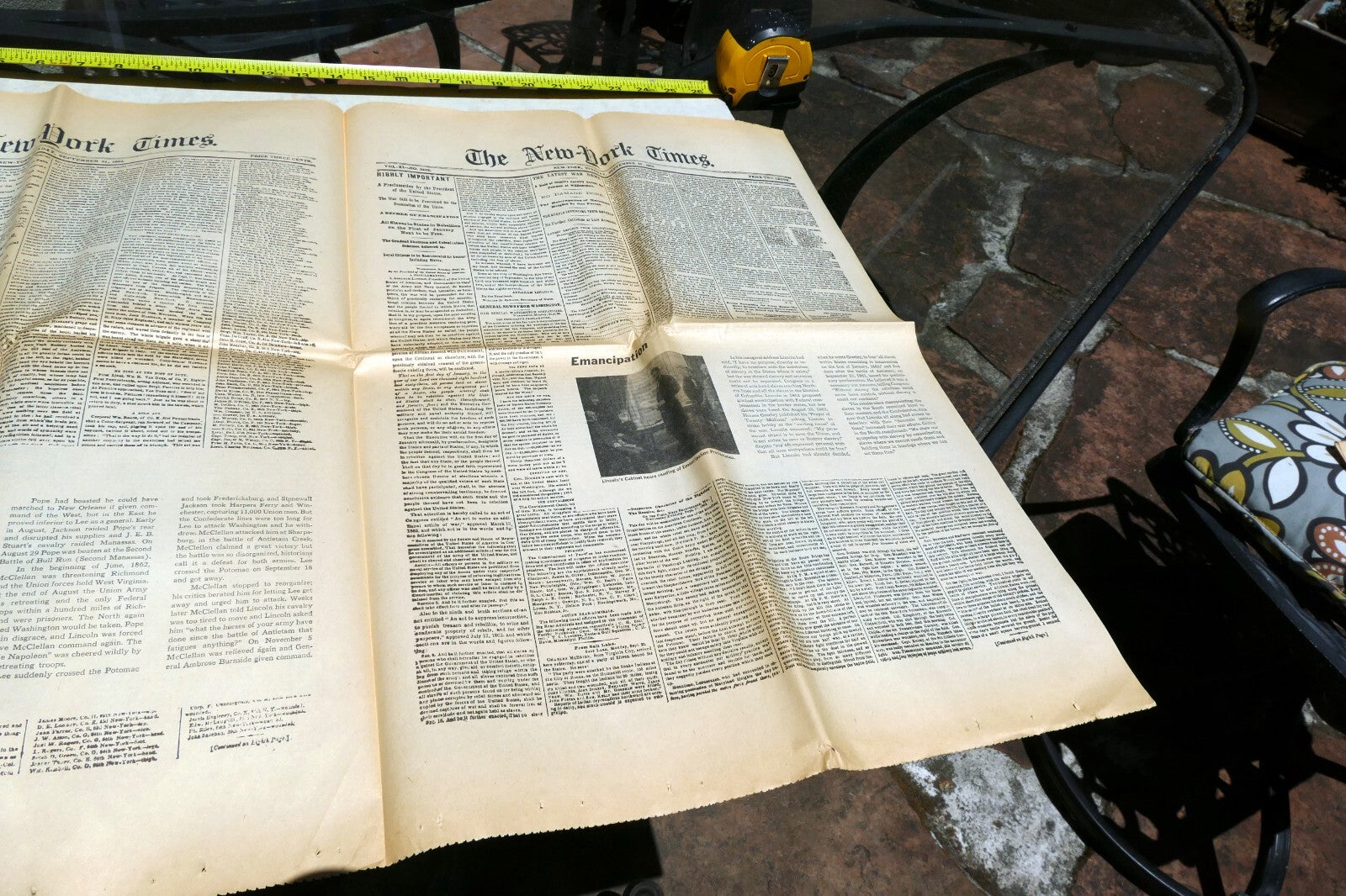 New York Times July 4 Reprint Civil War in Richmond 1862, Decree of Emancipation