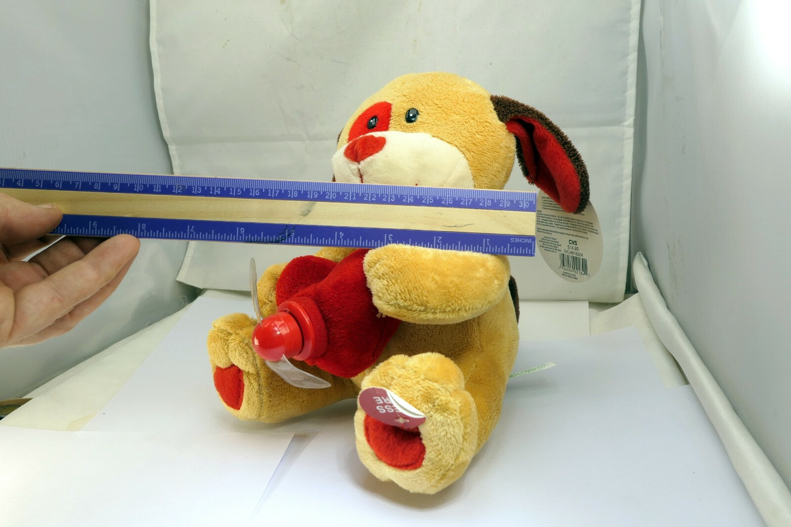 Animated Musical Puppy Dog with Light-Up Spinning Message Fan  Heart Puppy LED