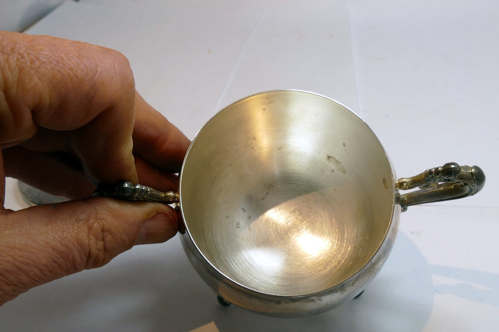 SILVER  PLATE  SUGAR BOWL with lid made in Indonesia