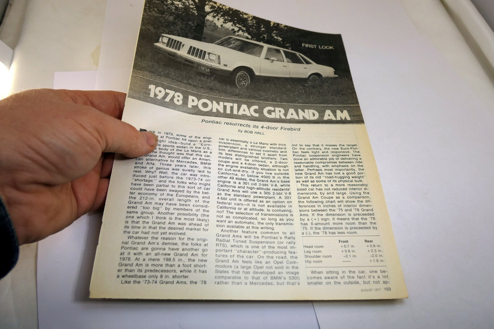 Pontiac 1978 Grand Am  Car Magazine clippings Advertisement  Ad