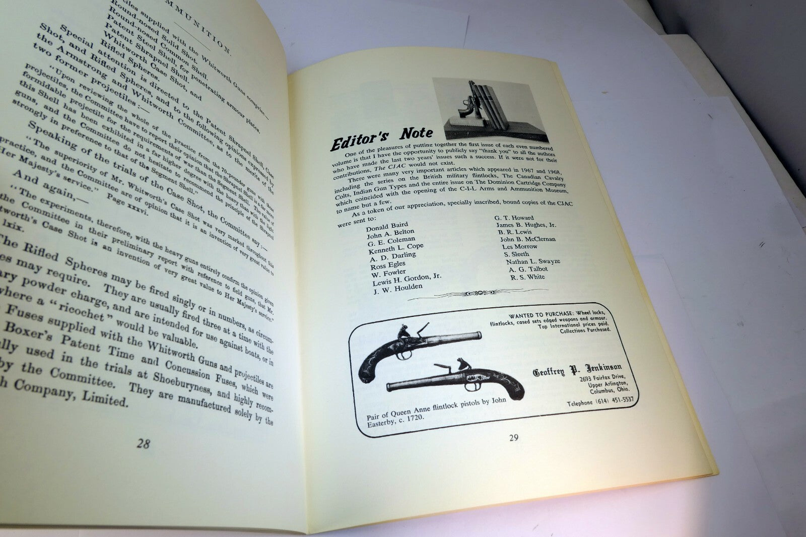 Canadian Journal of Arms Collecting November 1969 Vol 7 No 1 Wescan Ammo Rifling