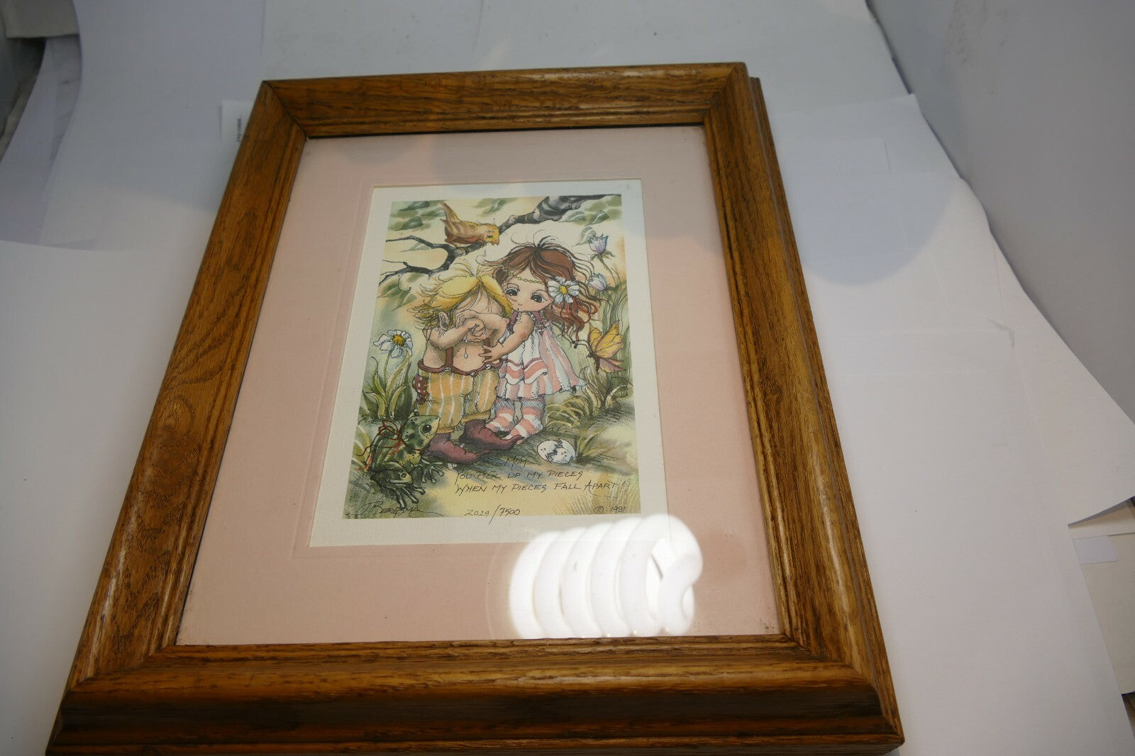 Jody Bergsma 1981 "You Pick Up My Pieces" Print 2029/7500 Framed 10X12"