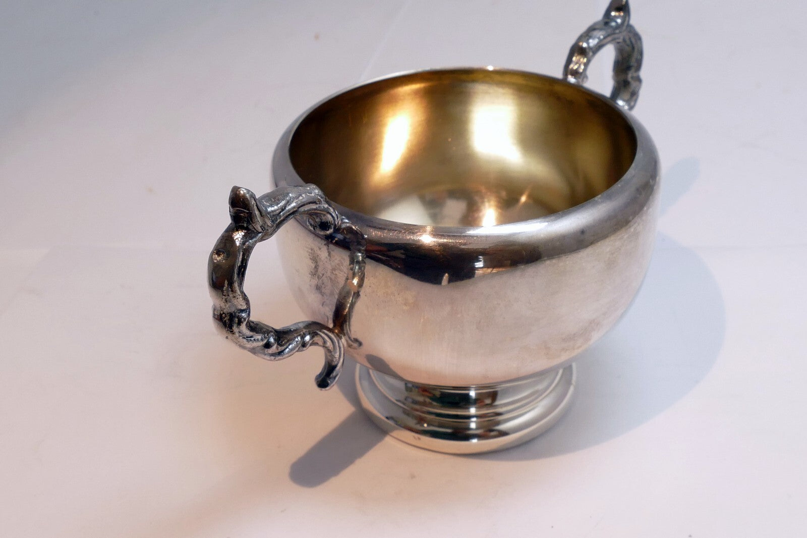 VIKING SILVER  PLATE E P COPPER SUGAR BOWL made in Canada  Lead Mounts for Tea