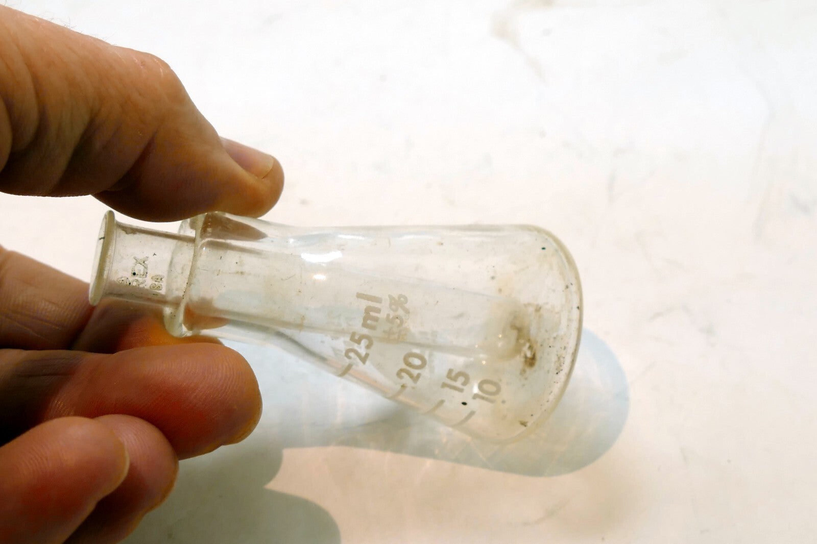 25ml Volumetric Flask Mercer/Pyrex Glass Vintage 4980 with TUBE
