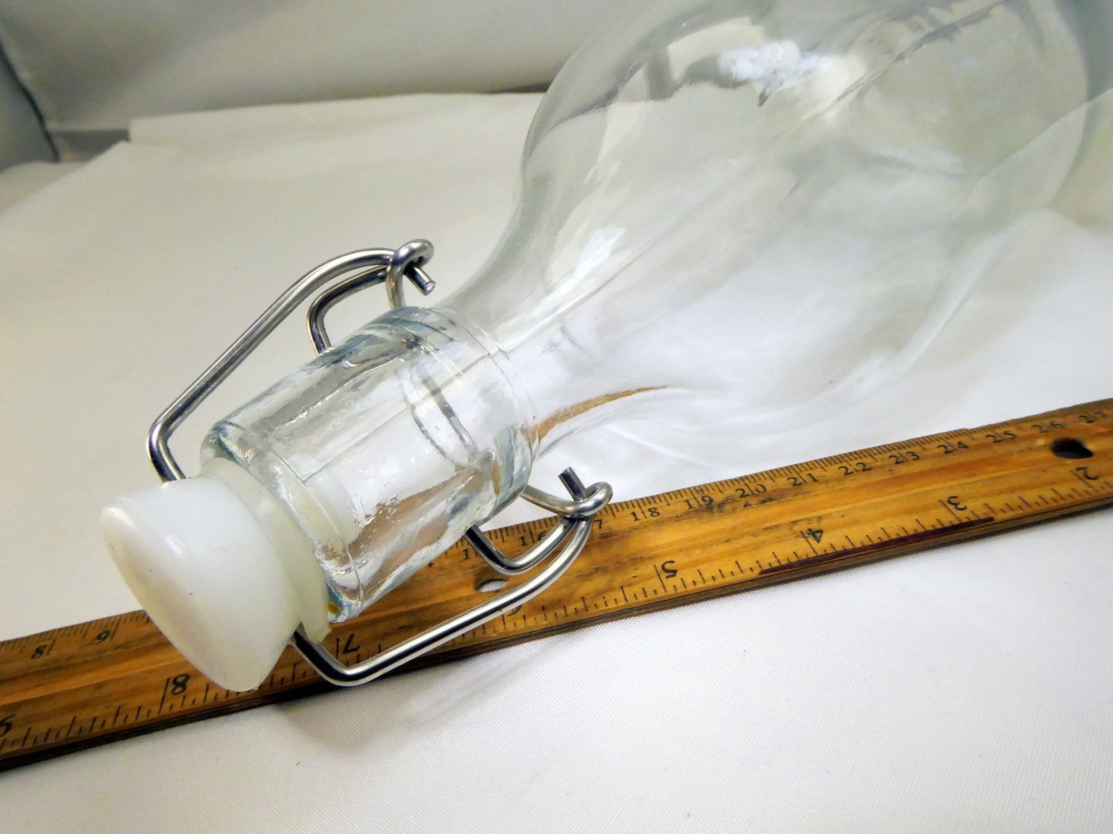 Swing Top Grolsch Glass Bottles 16oz - CLEAR - 11X3.5"   vintage