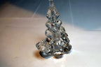 Clear Art Glass Christmas Tree Candle Holders 4" tall