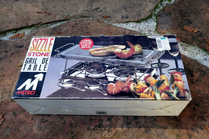 Metro Stone Tabletop Grill Black Rock Grill TOP with 2 alcohol burners warmers
