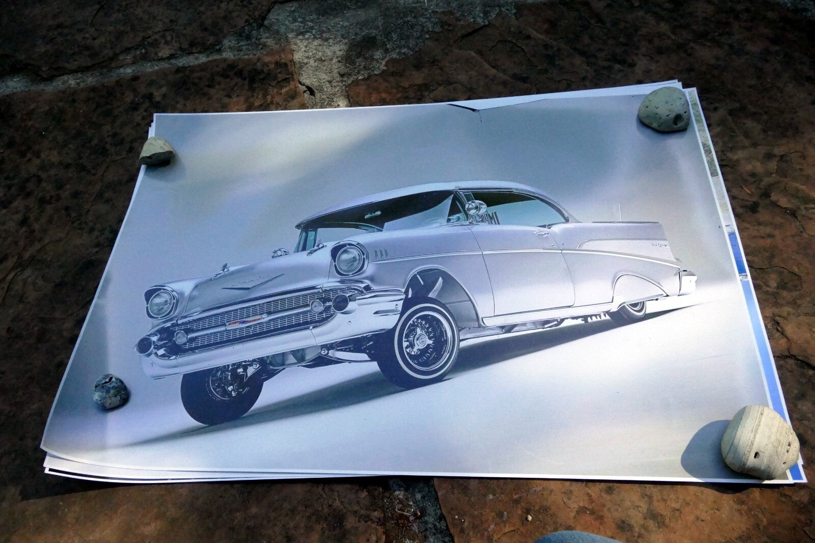 1957 Chevrolet Bel Air Photo Poster Auto Car large 20X30"