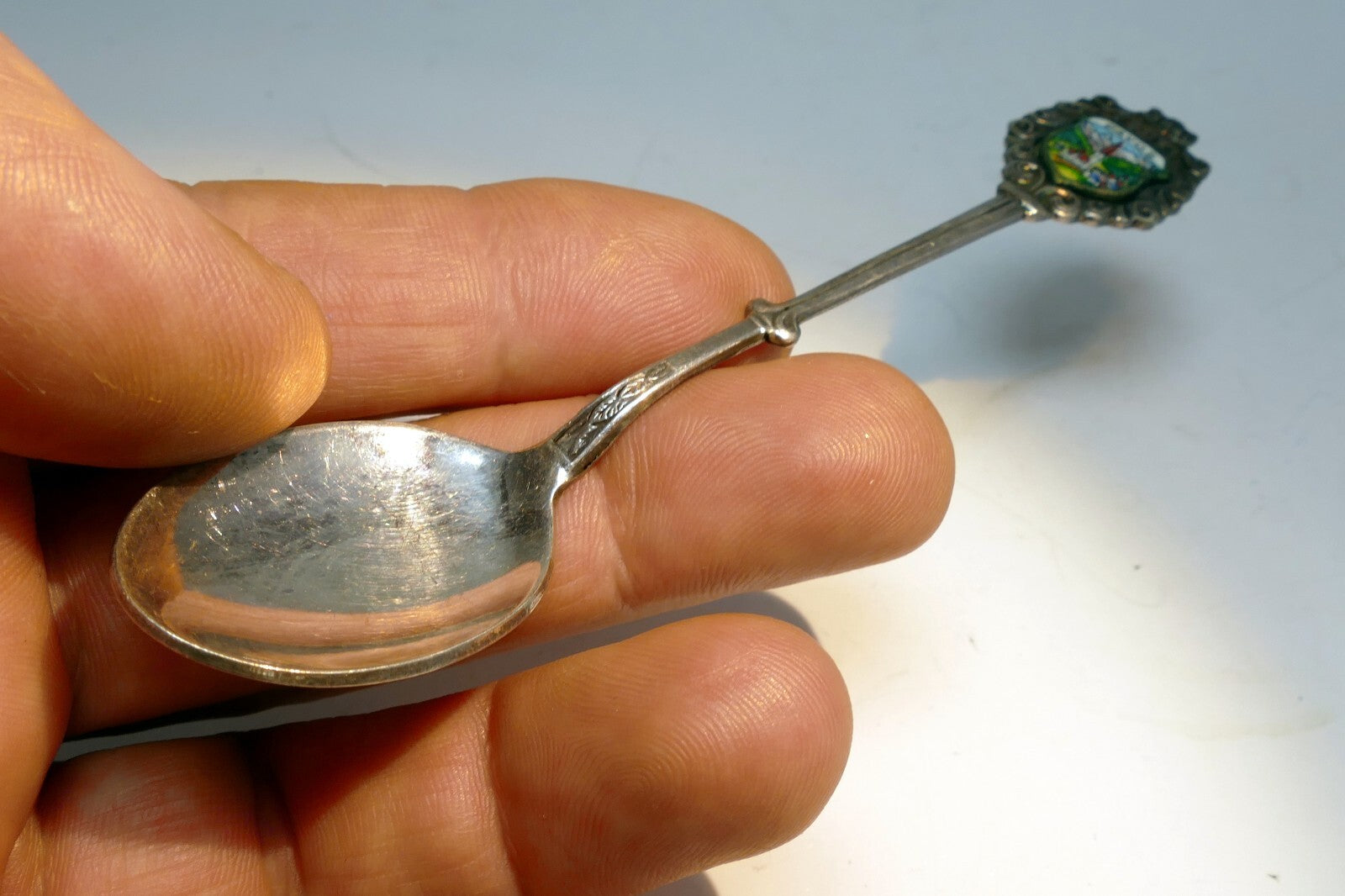 Vintage Souvenir Spoon Collectible Enamaled Davos Switzerland