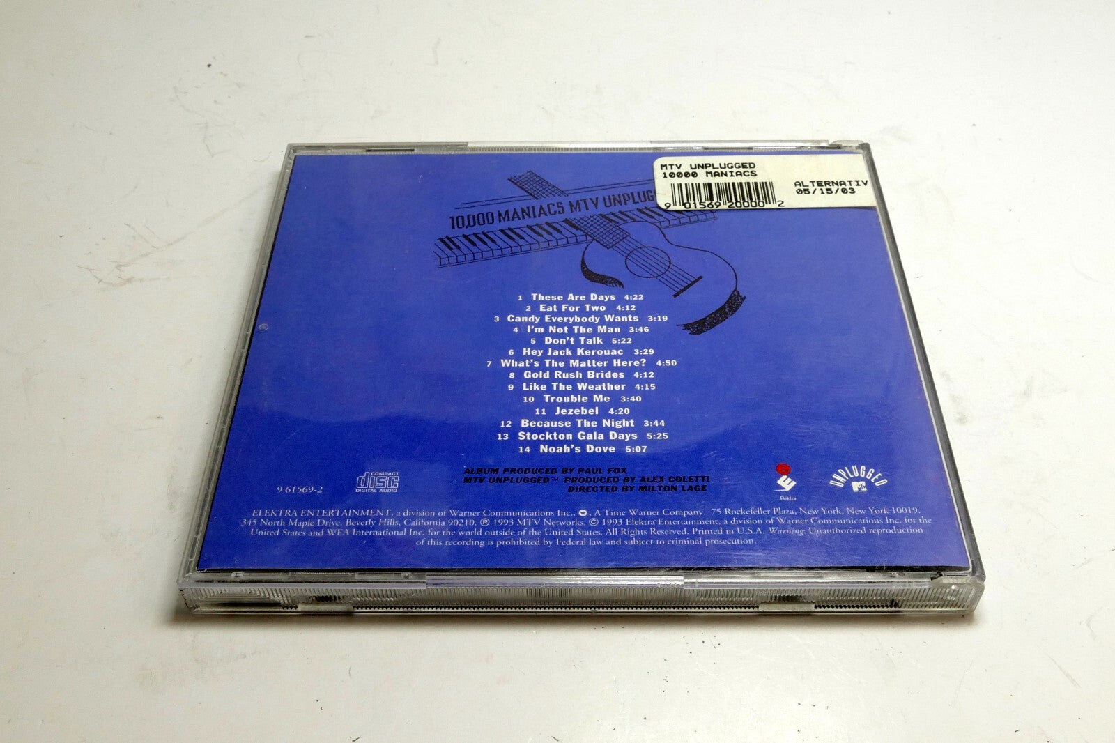 MTV Unplugged - Audio CD By 10,000 Maniacs 1993 Elektra Time Warner  - VERY GOOD