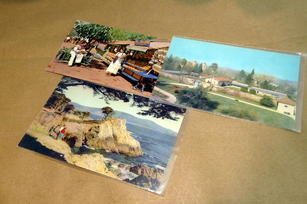 Unposted postcard 3 lot from 1940's union 76 oil company santa cruz ca