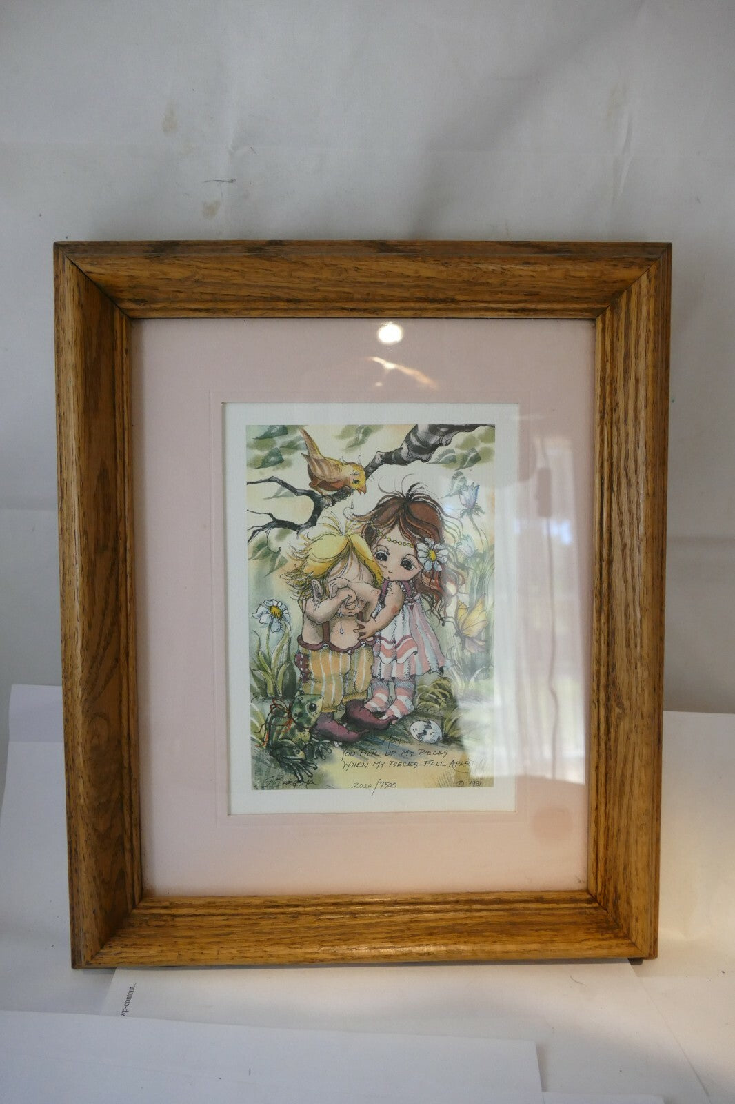 Jody Bergsma 1981 "You Pick Up My Pieces" Print 2029/7500 Framed 10X12"