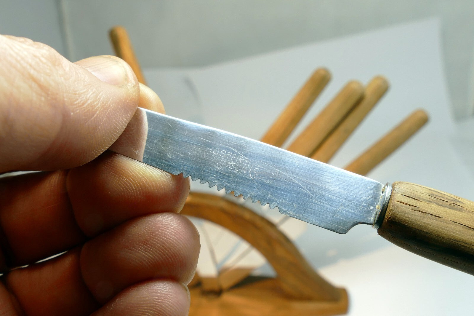 Rostfrei SOLINGEN WOOD STEAK KNIVES STAINLESS BLADES made in GERMANY pack of 6