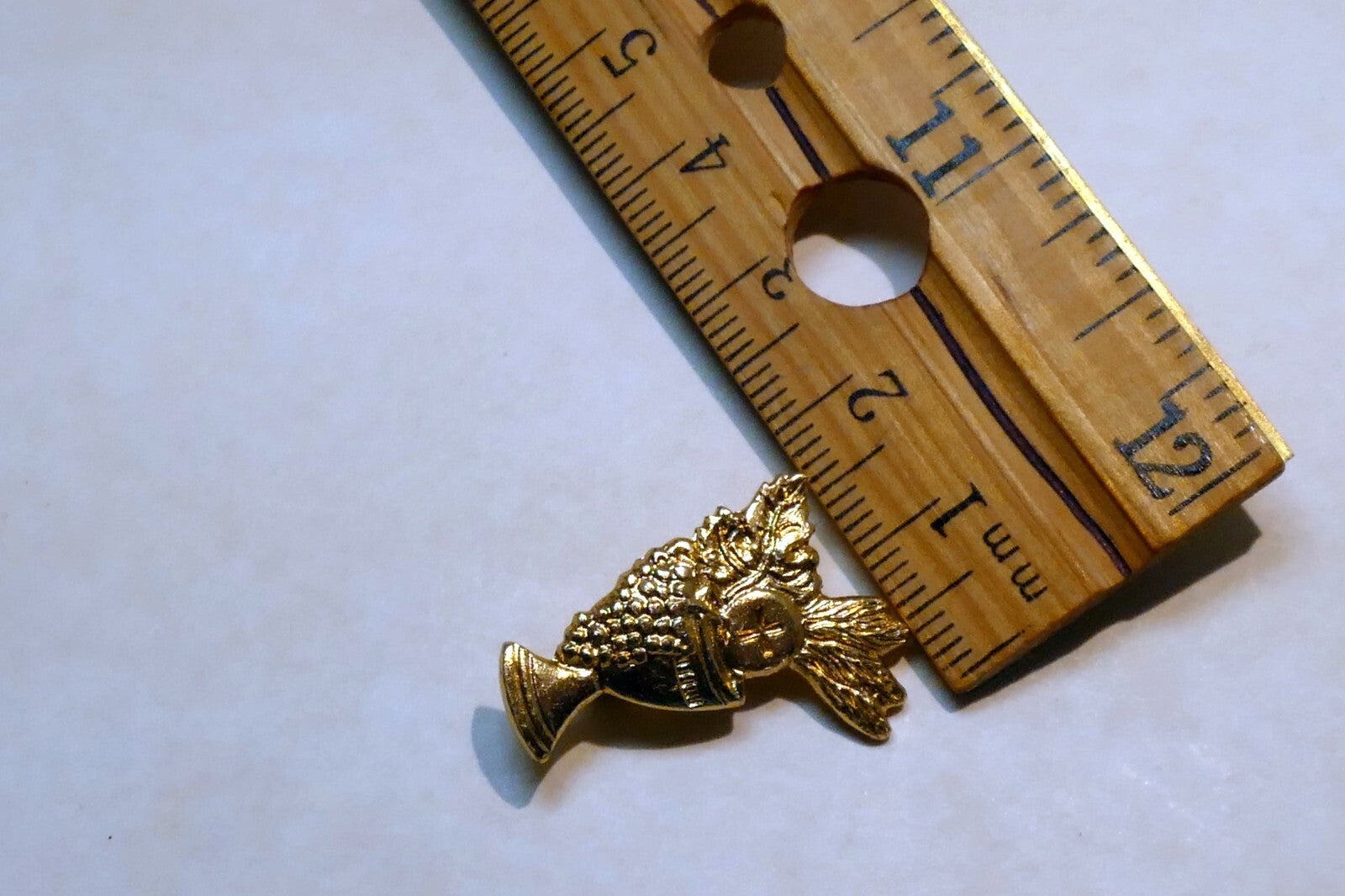 VTG Gold Tone First Holy Communion Lapel Pin w/ Pinback Christian Catholic