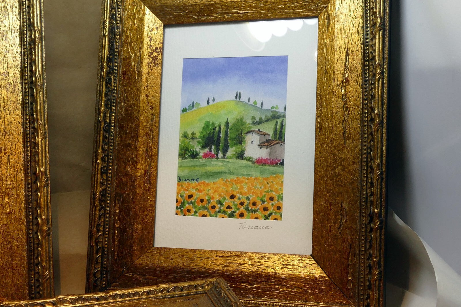 Pack of 3 Italy Tuscany style prints Framed signed Dianne lot of three
