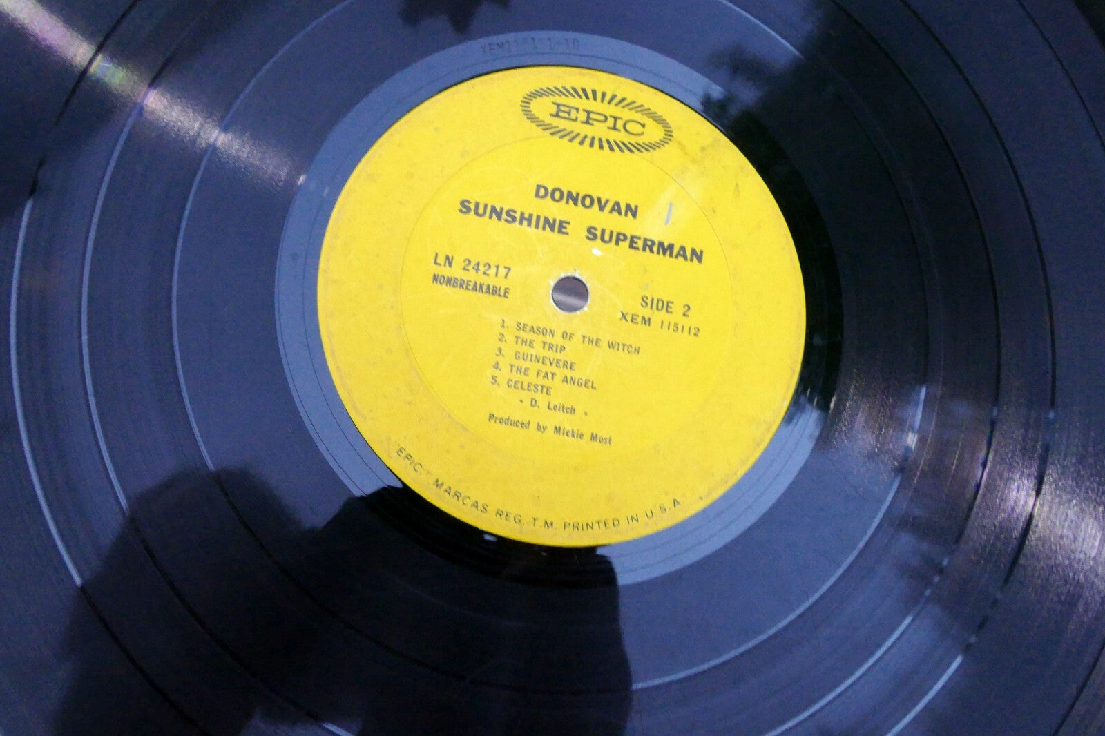 DONOVAN SUNSHIME SUPERMAN EPIC LN 24217 MONO  LP  - poor condition