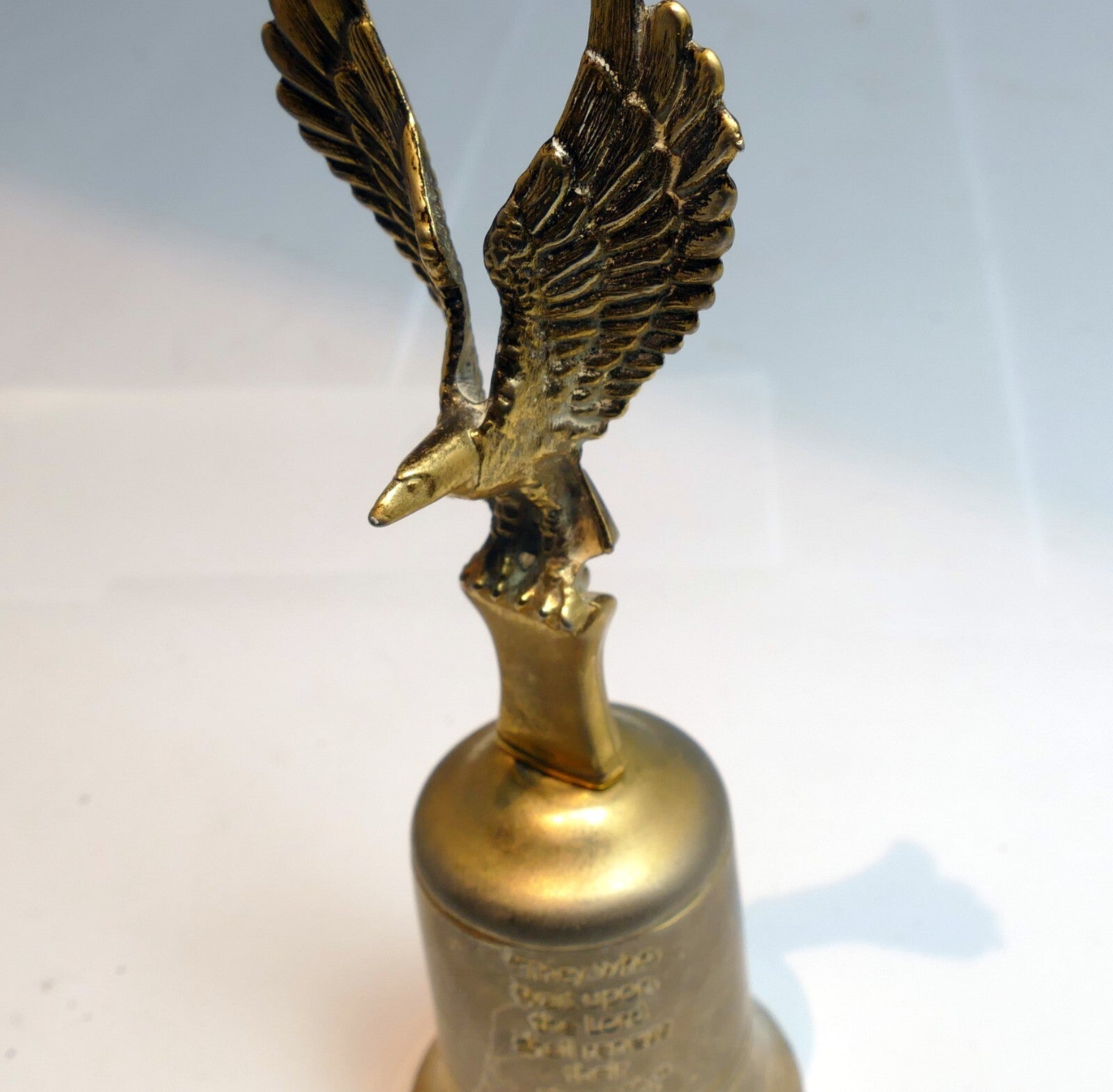 Brass eagle bell lord renew verse bible isaiah 40 figurine metal bird decor