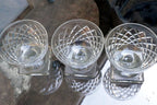 Waterford Goblet Desert Cup Set of 3 lot 3.5" Tall Square base Diamond
