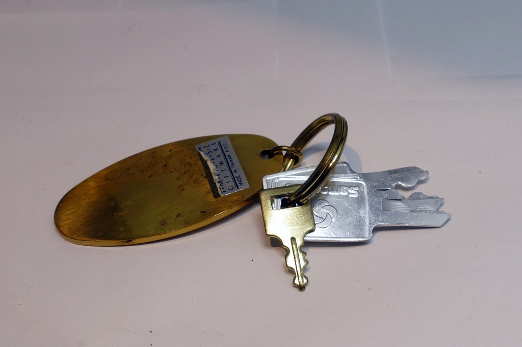 Golf Bag with Clubs Brass Key Chain 2.5 Inch Engravable Samsonite keys