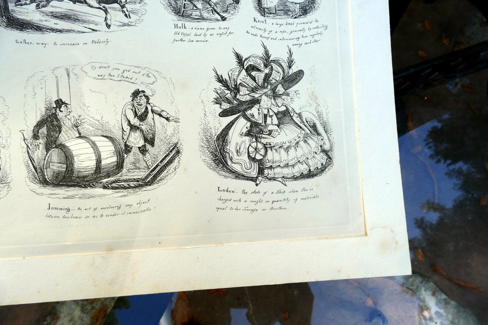 NAUTICAL DICTIONARY No 3 HENRY HEATH CARICATURE PRINT  1840 Victorian