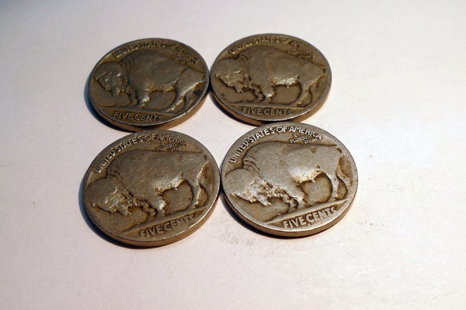 1930 US Buffalo 5c Five Cent Coin Copper Nickel lot of 4 pcs 4X