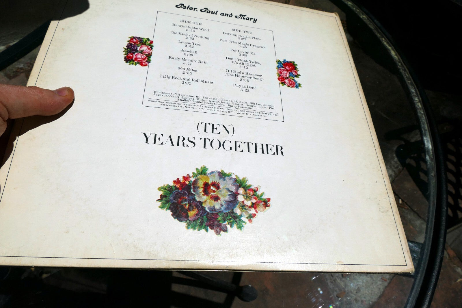COVER ONLY FOR  - The Best Of Peter Paul and Mary 10 Years Together LP WB 2552