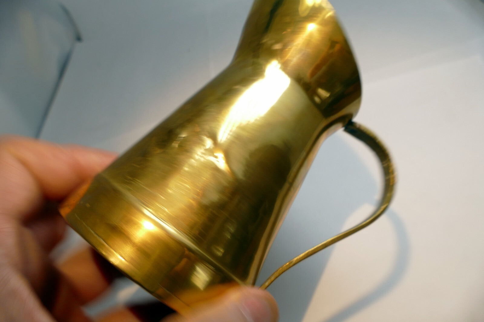 Vintage Small Brass Pitcher With Handle 5" Tall Creamer Size small