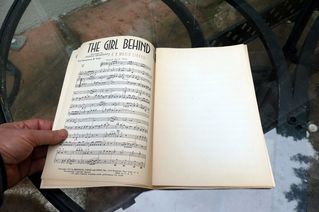 The Girl Behind Venetian blind Fox Trot Sheet Music 1939 orchestra Hathaway