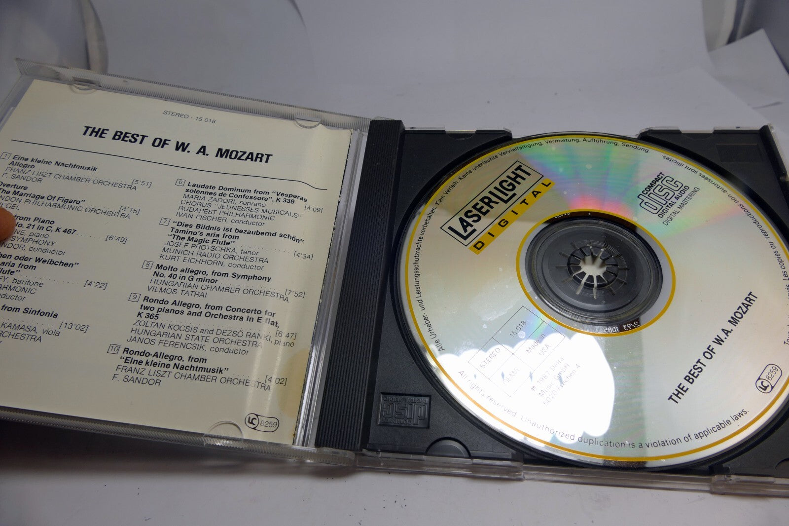 The Best of Wolfgang Amadeus Mozart from 1987 on Laser Light Digital Delta music