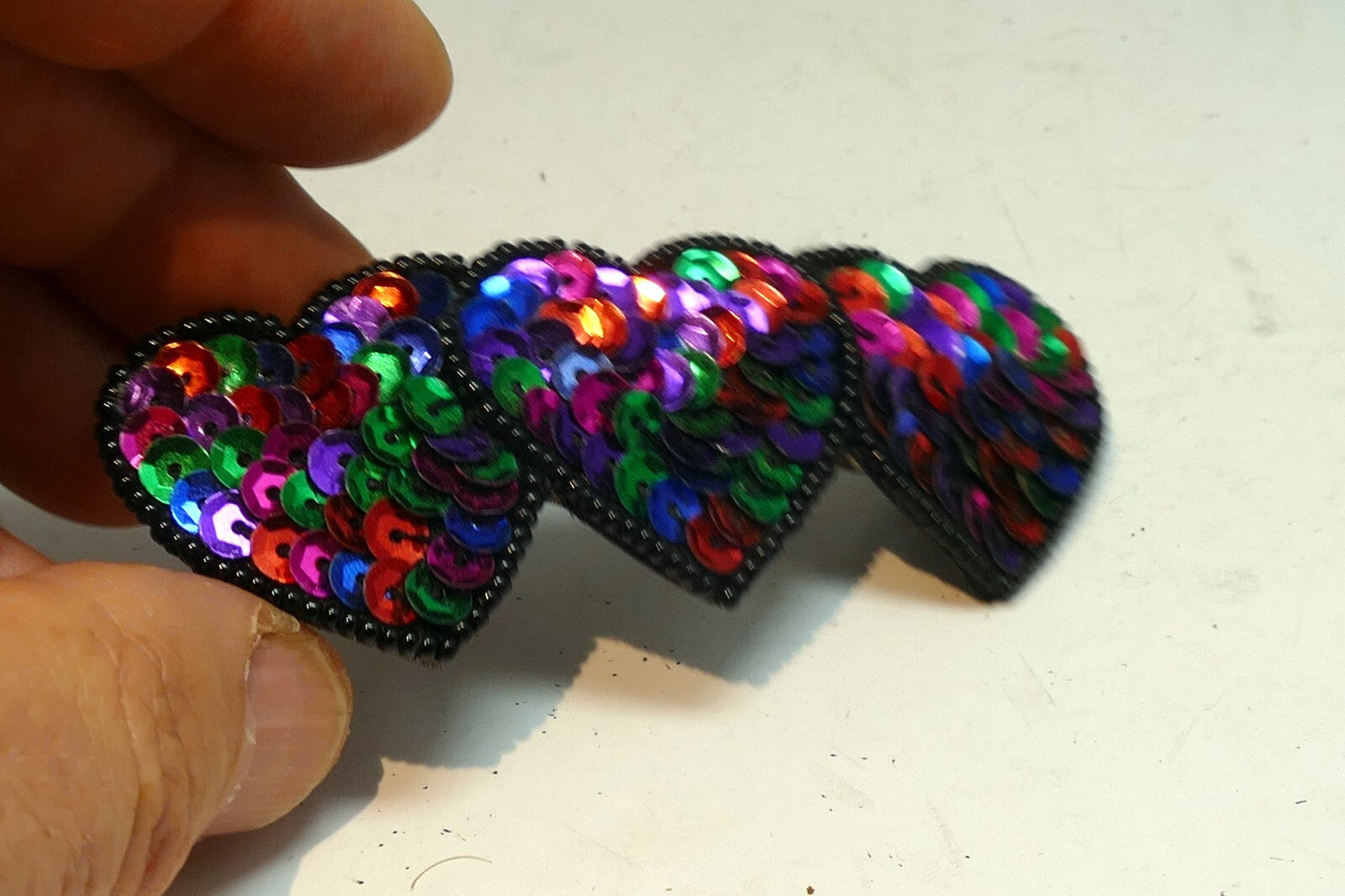Fashion Sweet Heart Clip Elegant Hair Grab Clip  Sequins  multi color rainbow