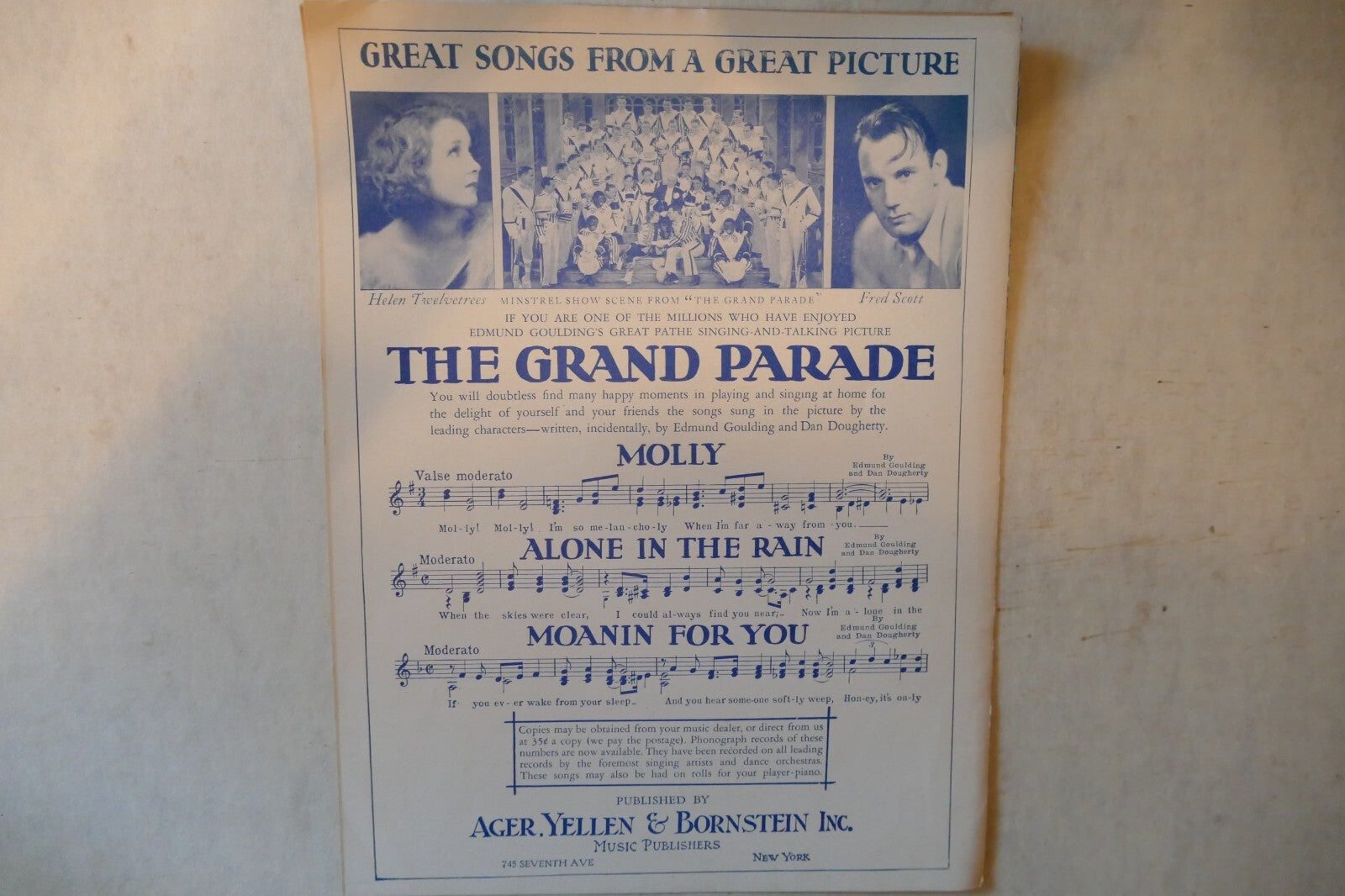Molly, 1929, from "The Grand Parade", by Edmund Goulding and Dan Dougherty