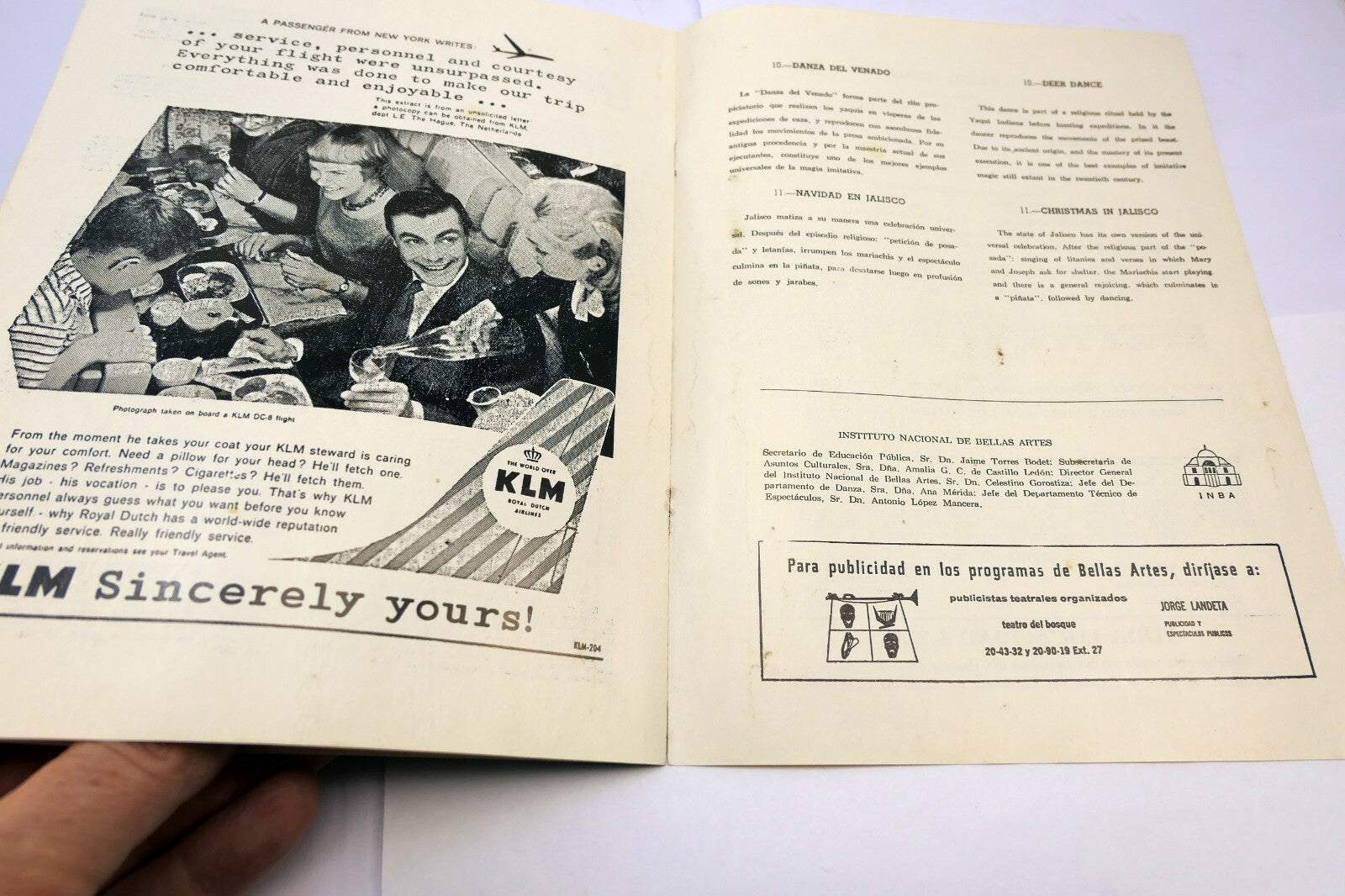 Ballet Folklorico de Mexico 1962 Program Brochure Palacio de Bellas Artes
