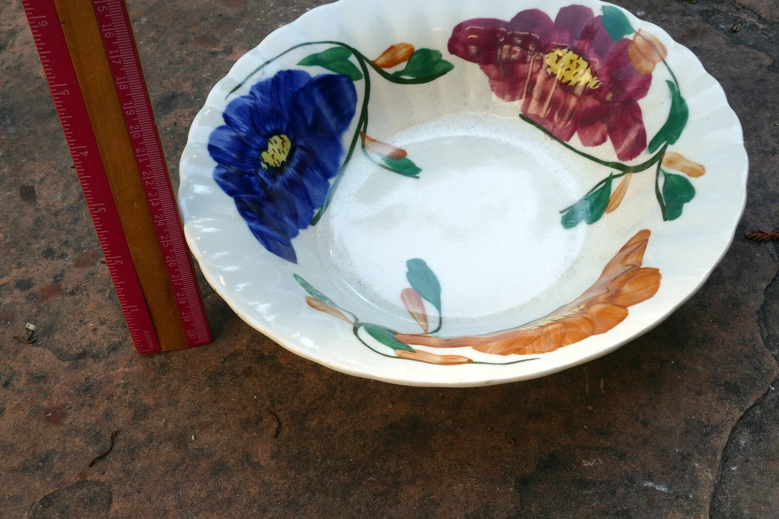 Blue Ridge Southern Potteries Hand painted 9" Flowers Floral Serving Plate