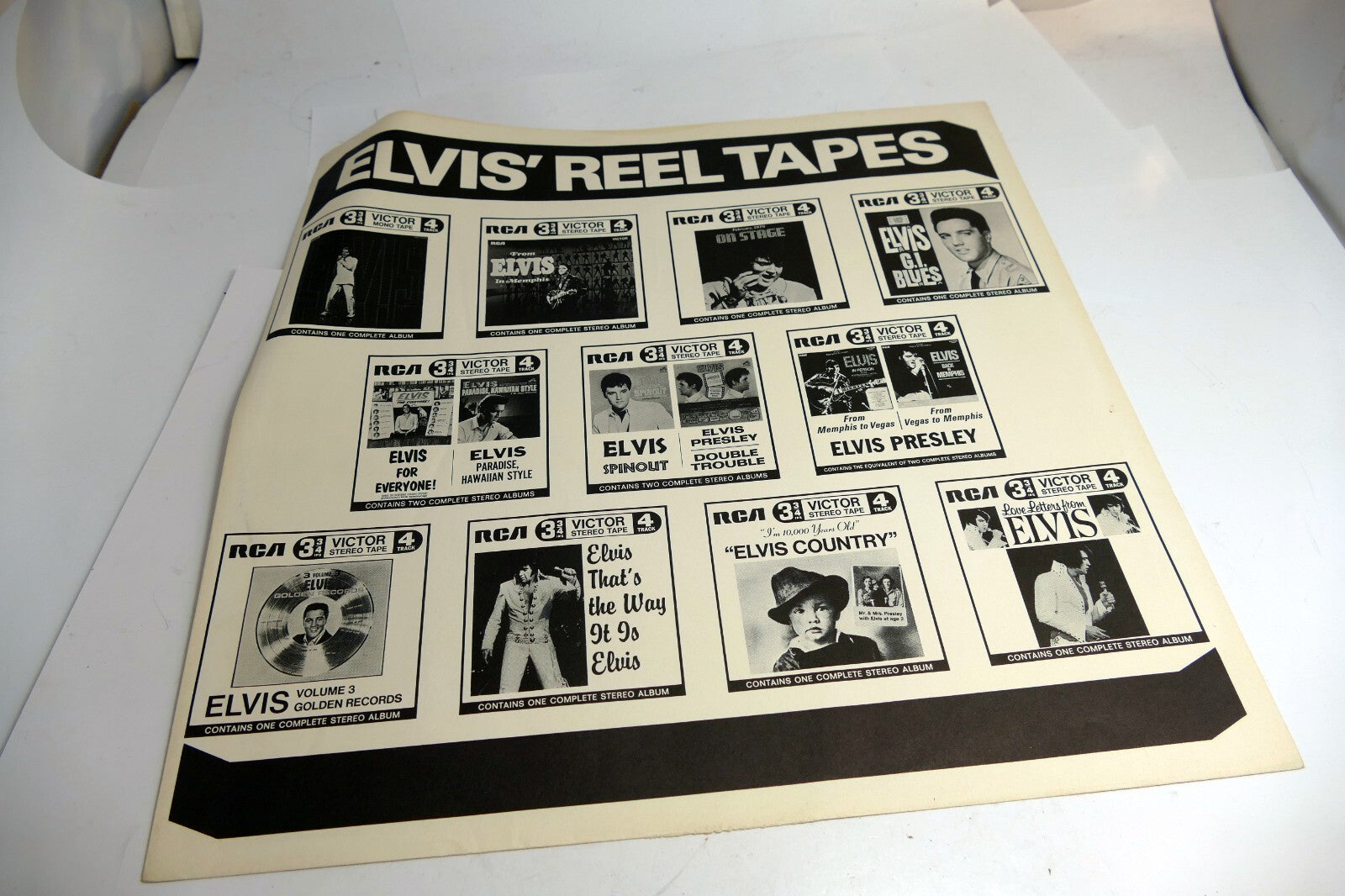 Inner Sleeve LP - Presley Elvis' Cassette Tape CATALOG RCA CAMDEN 1970's