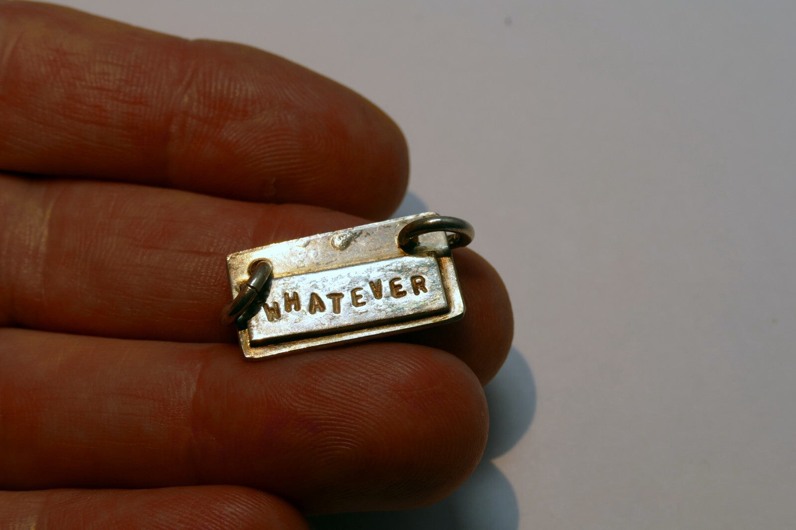 Silver Color Script Word WHATEVER Charm Pendant Necklace for Women