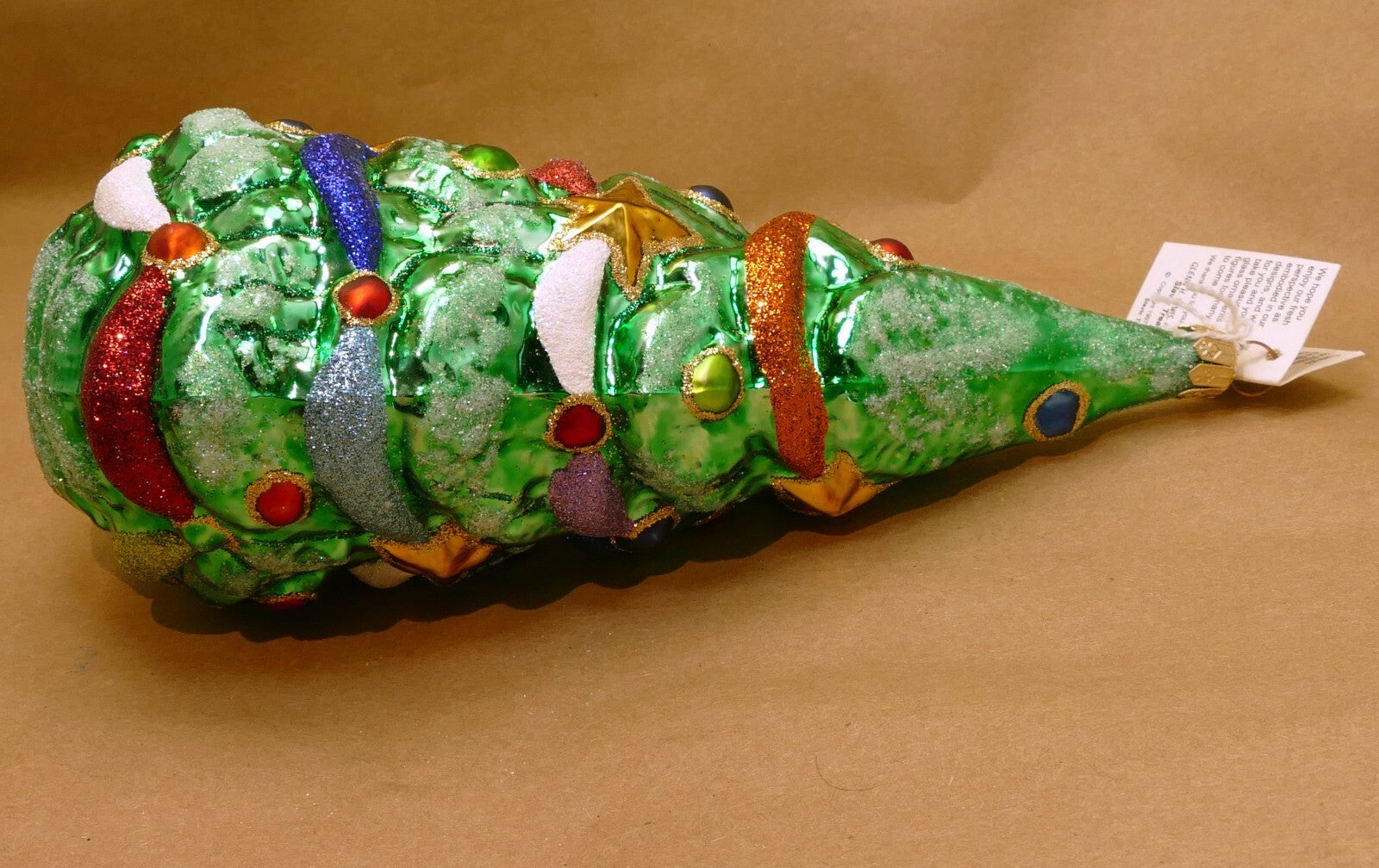 Slavic treasures 8" blown glass christmas tree ornament